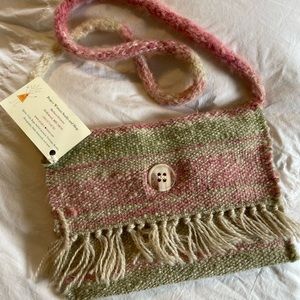Handmade woven cross-body bag